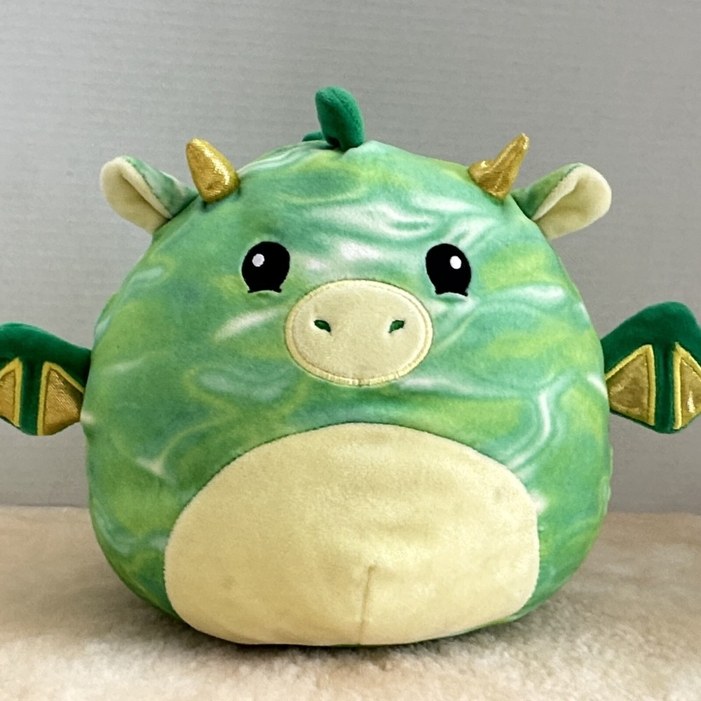Squishmallow 9" Green Tie Dye Dragon Plush Embroidered Swirl Year 2020‎